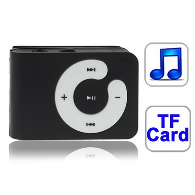 TF (Micro SD) Card Slot MP3 Player with Clip (Black) - Click Image to Close